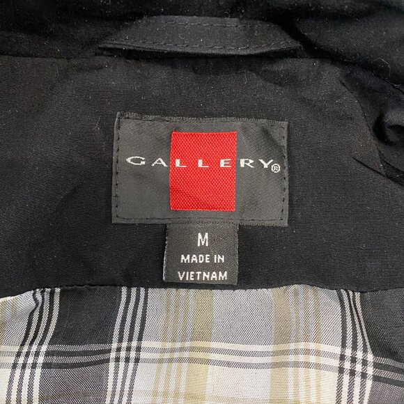 Gallery Plaid Lined Jacket Coat Women’s Medium Black Snap Up - Picture 3 of 9
